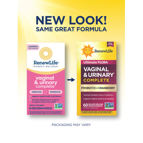 Ultimate Flora Vaginal & Urinary Complete + Probiotic & Cranberry, 60 Delayed Release Vegan Caps