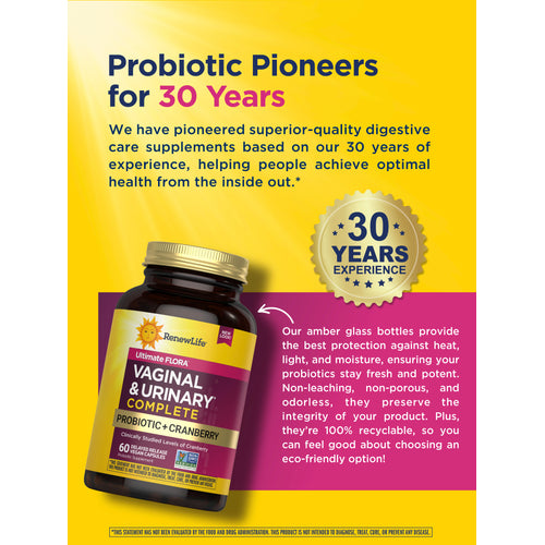 Ultimate Flora Vaginal & Urinary Complete + Probiotic & Cranberry, 60 Delayed Release Vegan Caps