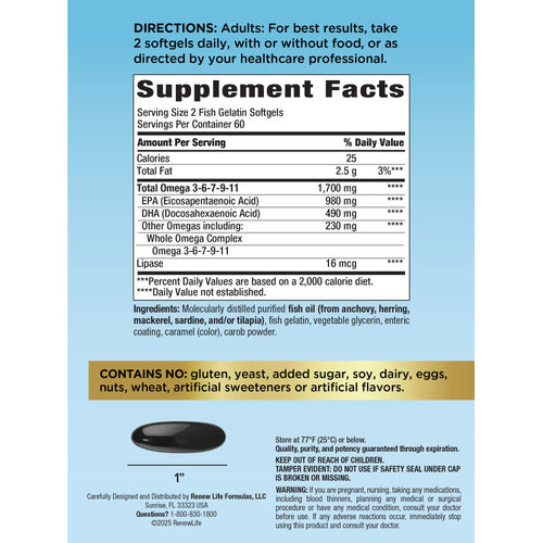 Norwegian Gold Critical Omega, 120 Fish Gelatin Softgels