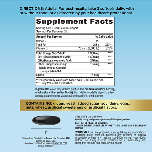 Norwegian Gold Super Critical Omega, 60 Fish Gelatin Softgels