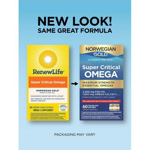 Norwegian Gold Super Critical Omega, 60 Fish Gelatin Softgels