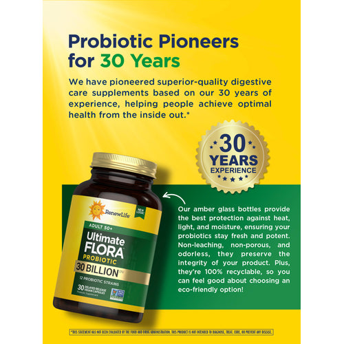 Ultimate Flora 50+ Probiotic 30 Billion, 30 Delayed Release Vegan Caps