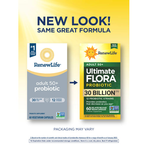 Ultimate Flora 50+ Probiotic 30 Billion, 60 Delayed Release Vegan Caps
