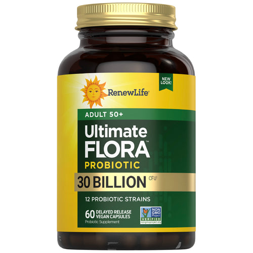 Ultimate Flora 50+ Probiotic 30 Billion, 60 Delayed Release Vegan Caps