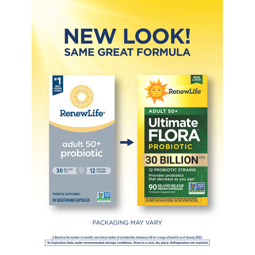 Ultimate Flora 50+ Probiotic 30 Billion, 90 Delayed Release Vegan Caps