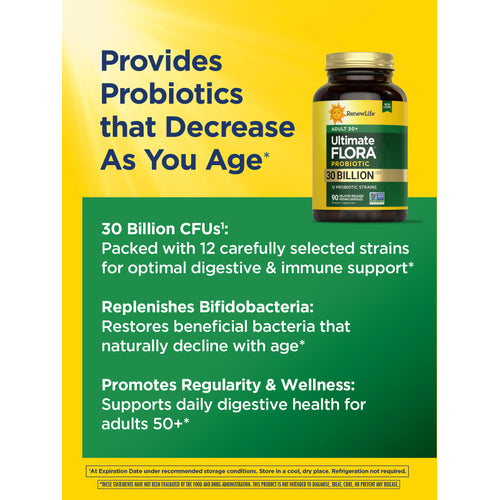 Ultimate Flora 50+ Probiotic 30 Billion, 90 Delayed Release Vegan Caps