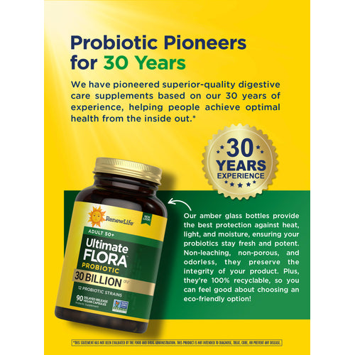 Ultimate Flora 50+ Probiotic 30 Billion, 90 Delayed Release Vegan Caps