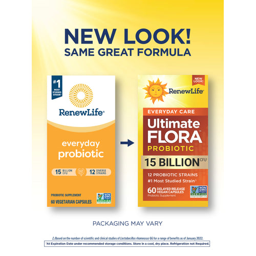Ultimate Flora Everyday Care Probiotic 15 Billion, 60 Delayed Release Vegan Caps