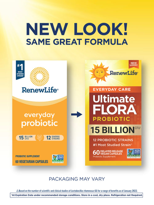 Ultimate Flora Everyday Care Probiotic 15 Billion, 60 Delayed Release Vegan Caps