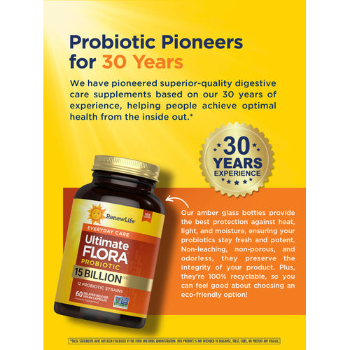 Ultimate Flora Everyday Care Probiotic 15 Billion, 60 Delayed Release Vegan Caps