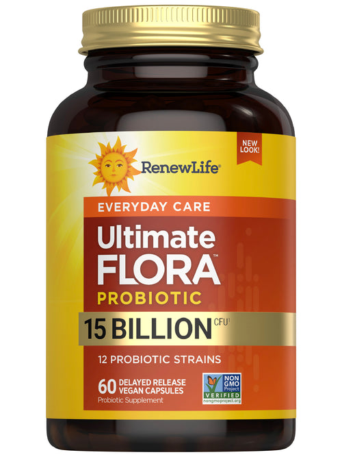 Ultimate Flora Everyday Care Probiotic 15 Billion, 60 Delayed Release Vegan Caps