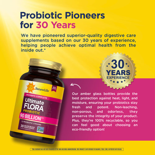 Ultimate Flora Women's Complete Probiotic 90 Billion, 30 Delayed Release Vegan Caps