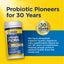 Probiotic pioneers graphic with a RenewLife Ultimate Flora bottle and a '30 Years Experience' badge.