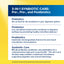 Product highlights graphic stating: 3-IN-1 Synbiotic Care (Pre-, Pro-, Postbiotics) for gut health, digestion, & overall well-being.*