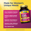 Product highlights graphic stating 3-in-1 Formula (Pre/Pro/Postbiotics)*, Vaginal & Yeast Balance Support*, Daily Women's Wellness*, One capsule daily.