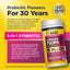 Image with 'Probiotic Pioneers For 30 Years' text and RenewLife Ultimate Flora Women's 50 Billion probiotic bottle.