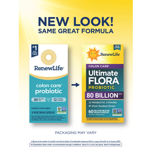 Ultimate Flora Colon Care Probiotic 80 Billion, 60 Delayed Release Vegan Caps