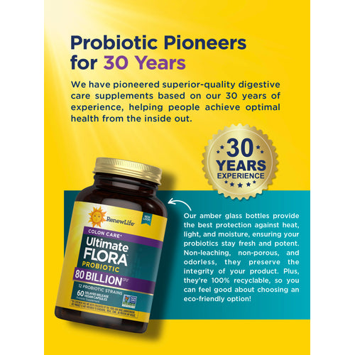 Ultimate Flora Colon Care Probiotic 80 Billion, 60 Delayed Release Vegan Caps