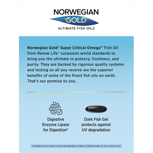 Norwegian Gold Super Critical Omega, 30 Fish Gelatin Softgels