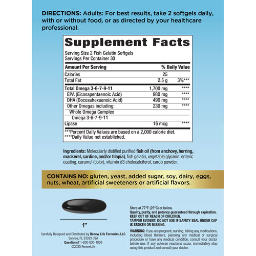 Norwegian Gold Critical Omega, 60 Fish Gelatin Softgels