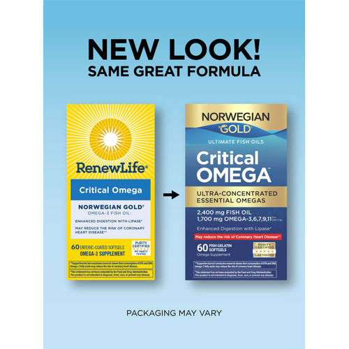 Norwegian Gold Critical Omega, 60 Fish Gelatin Softgels