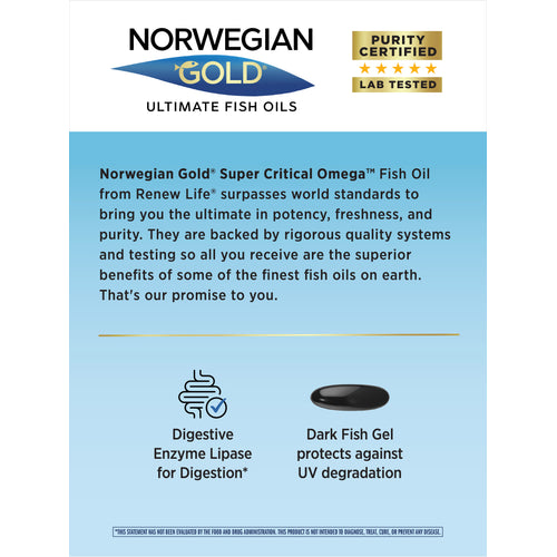 Norwegian Gold Critical Omega, 60 Fish Gelatin Softgels