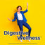 RN IntestiNew Powder: Energetic woman smiling and dancing, with 'Digestive Wellness' text overlay on a yellow background.