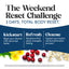 Graphic for 3-Day Cleanse: The Weekend Reset Challenge with steps to kickstart, refresh, and cleanse the total body.