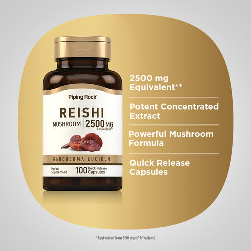 Reishi Mushroom, 2500 mg, 100 Quick Release Capsules