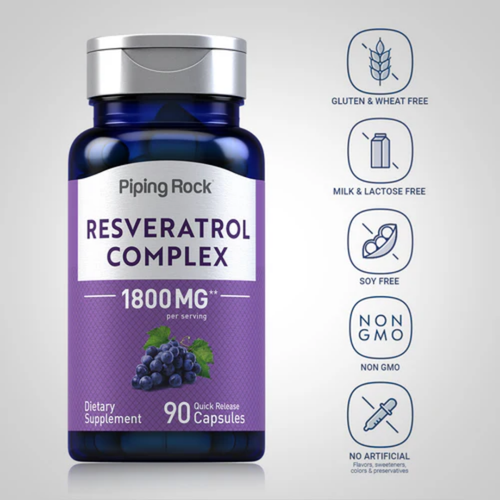 Resveratrol Complex, 1800 mg (per serving), 180 Quick Release Capsules, 2  Bottles