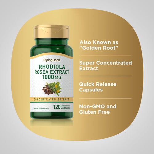 Rhodiola Rosea, 1000 mg, 120 Quick Release Capsules