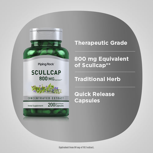 Scullcap Herb, 800 mg, 200 Quick Release Capsules