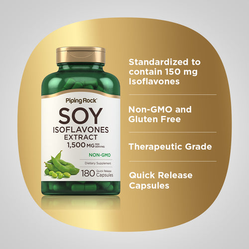 Soy Isoflavones Extract, 1500 mg (per serving), 180 Quick Release Capsules