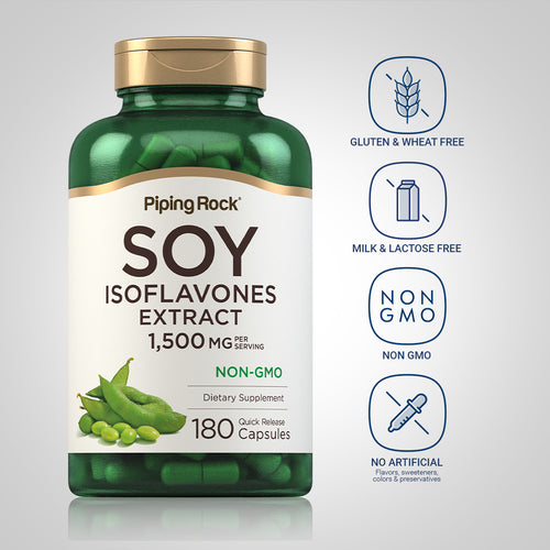 Soy Isoflavones Extract, 1500 mg (per serving), 180 Quick Release Capsules
