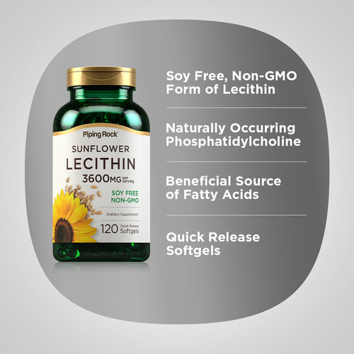 Sunflower Lecithin, 3600 mg (per serving), 120 Quick Release Softgels