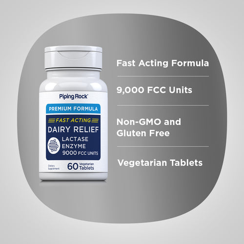 Super Dairy Digest-Lactase Enzyme 9000 FCC Units, 60 Vegetarian Tablets