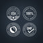 Infographic stating product is packaged and lab tested in USA, 100% highest quality, finest ingredients, ethically sourced, GMP quality.