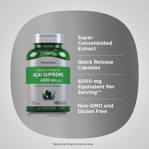 Triple Strength Acai Supreme, 6000 mg (per serving), 180 Quick Release Capsules