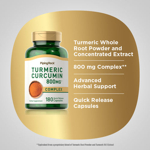 Turmeric Curcumin Complex, 800 mg, 180 Quick Release Capsules