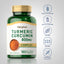 Turmeric Curcumin bottle with icons indicating Wheat & Gluten Free, Milk & Lactose Free, Soy Free, NON GMO, No Artificial additives.