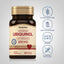 Ubiquinol bottle with icons indicating Gluten-Free, Wheat-Free, Milk-Free, Lactose-Free, NON-GMO, No Artificial Flavors.
