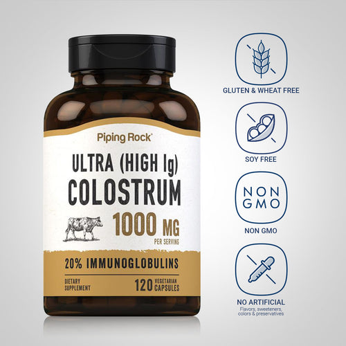 Ultra Colostrum (High IG), 1000 mg (per serving), 120 Vegetarian Capsules
