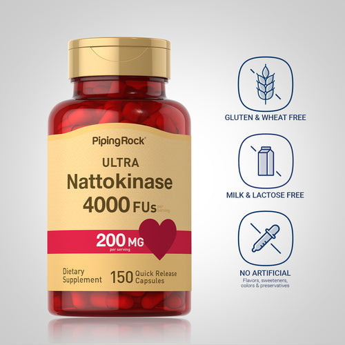 Ultra Nattokinase 4000 FU, 100 mg (per serving), 150 Quick Release Capsules