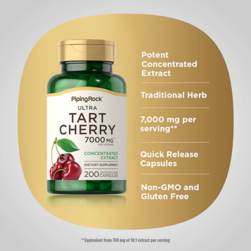 Ultra Tart Cherry, 7000 mg (per serving), 200 Quick Release Capsules, 2  Bottles