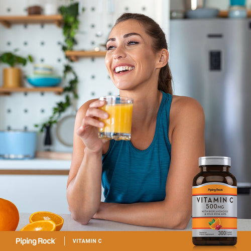 Vitamin C 500 mg with Bioflavonoids & Rose Hips, 300 Coated Caplets