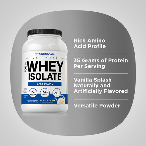 Whey Protein Isolate (Vanilla Splash), 2 lb (908 g) Bottle