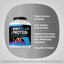 Product highlights graphic stating Triple Action Formula, Rich Amino Acid Profile, Molten Chocolate Volcano Naturally and Artificially Flavored, Versatile Powder