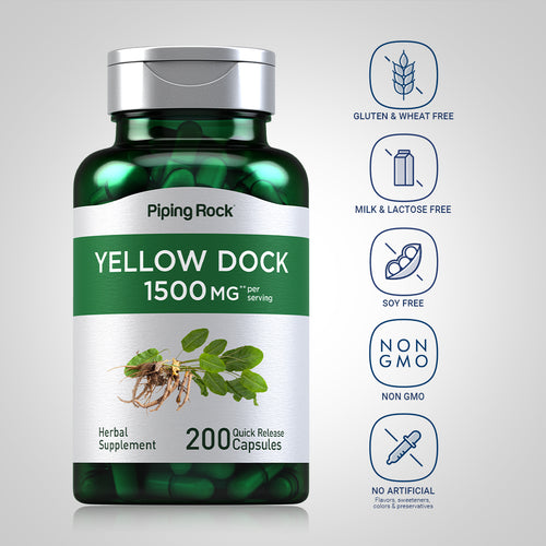 Yellow Dock, 1500 mg (per serving), 200 Quick Release Capsules