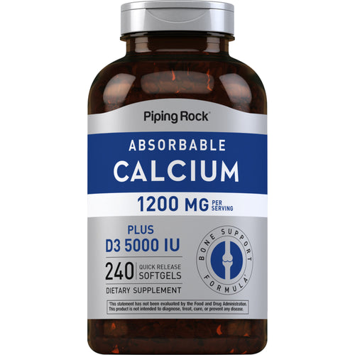 Absorbable Calcium 1200 mg Plus D3 5000 IU (per serving), 240 Quick Release Softgels