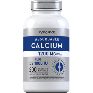 Absorbable Calcium Softgels 1200 mg Plus D3 1000 IU (per serving), 200 Quick Release Softgels